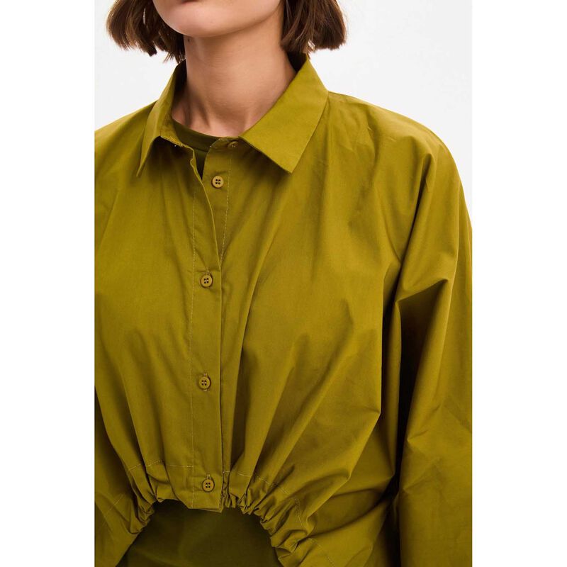 TIRELLI Wide Crop Poplin Overshirt image number 6